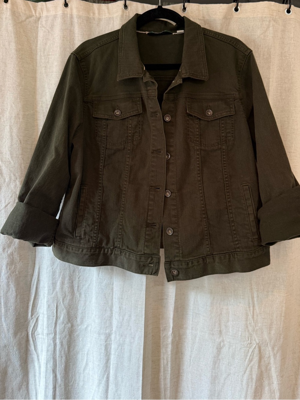 L.L. Bean Olive Green Denim Jacket
